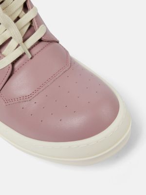 Sneakers di pelle Rick Owens rosa