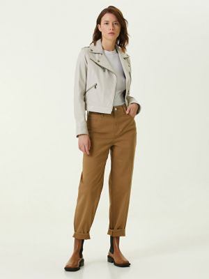 Джинсовые брюки бочкообразного кроя светло-коричневого цвета Frame Denim