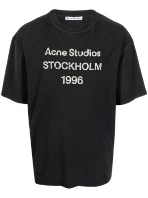 Raštuotas marškinėliai Acne Studios juoda