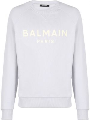 Trykt bomull sweatshirt Balmain grå