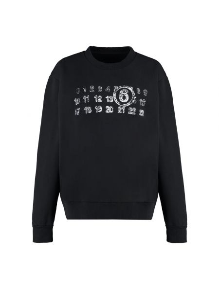 Sweatshirt mit rundem ausschnitt Mm6 Maison Margiela schwarz