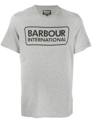 Тениска с принт Barbour International сиво