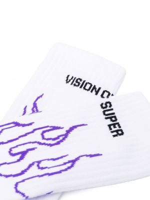 Chaussettes à imprimé Vision Of Super blanc