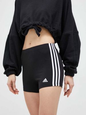 Панталон с висока талия с принт Adidas черно