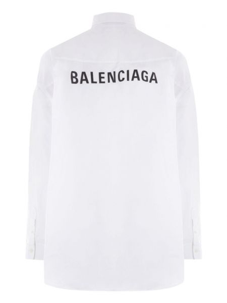 Kokvilnas krekls ar apdruku Balenciaga balts