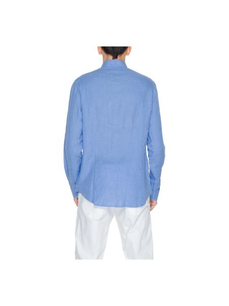 Camisa de lino manga larga Calvin Klein azul