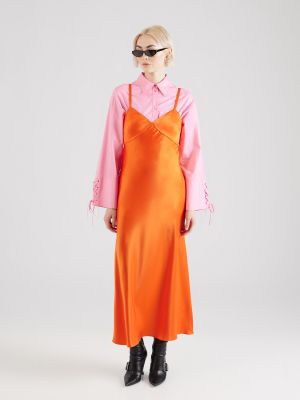 Κοκτέιλ φόρεμα Polo Ralph Lauren πορτοκαλί