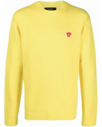 Jersey con bordado de tela jersey Versace amarillo