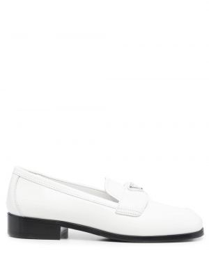 Δερμάτινα loafers Prada λευκό