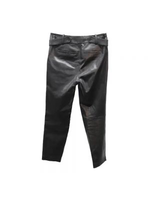 Pantalones de cuero retro Saint Laurent Vintage negro