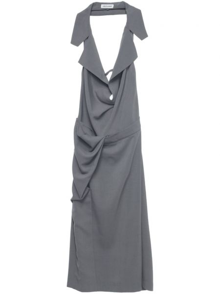 Drapované midi šaty Low Classic sivá