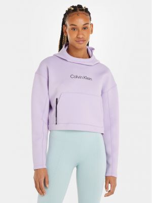 Толстовка на блискавці вільного крою Calvin Klein Performance фіолетова