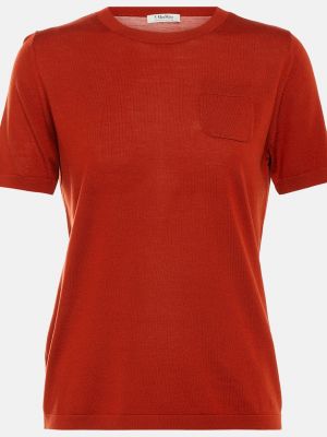 Шерстяная футболка 's Max Mara оранжевая
