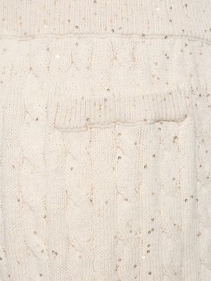 Pantalones cortos de algodón de punto Brunello Cucinelli beige