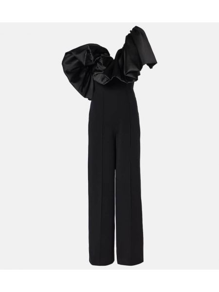 Ruffle sateng jumpsuit Solace London svart