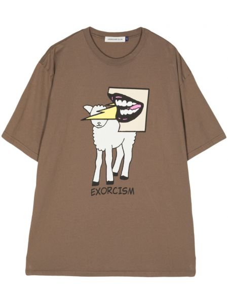 T-shirt aus baumwoll mit print Undercover braun