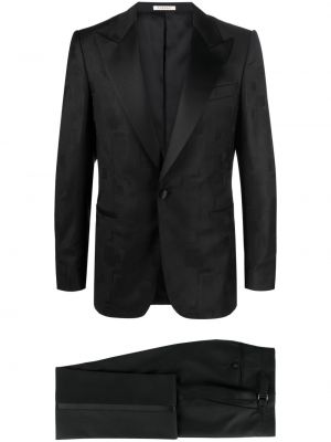 Vlnený oblek Fursac čierna