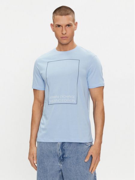Marškinėliai Armani Exchange mėlyna