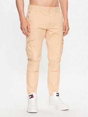 Relaxed панталони jogger Tommy Jeans бежово