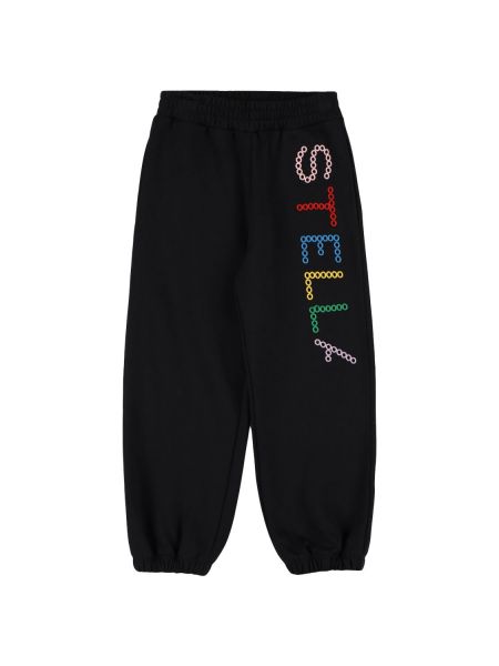 Bomull brodert sportsbukse for jenter Stella Mccartney Kids svart