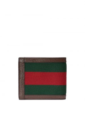 Pruhovaná kožená peněženka Gucci