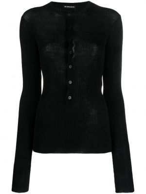 Vlněný svetr s knoflíky Ann Demeulemeester černý
