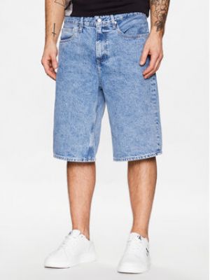 Voľné priliehavé džínsové šortky Calvin Klein Jeans modrá