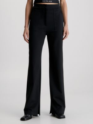 Bavlnené priliehavé nohavice Calvin Klein Jeans čierna
