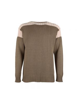 Sweter z okrągłym dekoltem Fendi beżowy