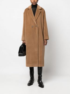 Kabát s výšivkou s knoflíky Société Anonyme hnědý