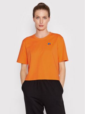 Relaxed fit sportiniai marškinėliai Russell Athletic oranžinė