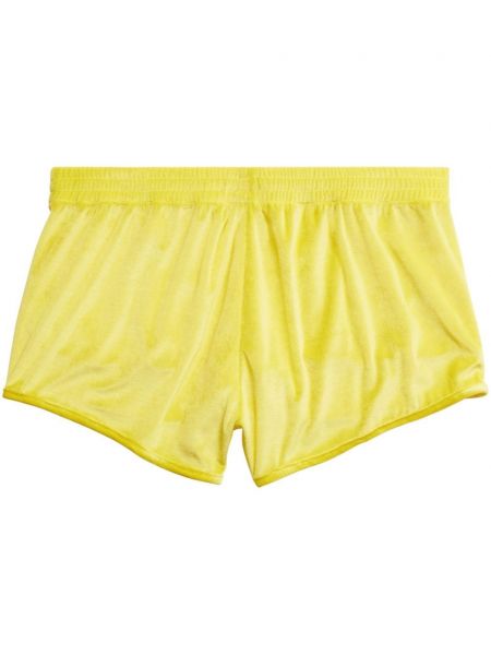 Bombažne kratke hlače Balenciaga rumena