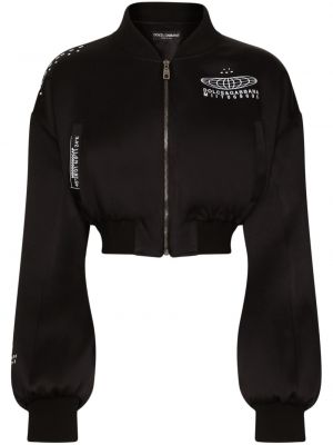 Czarna kurtka z nadrukiem Dolce And Gabbana