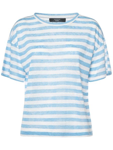 Camiseta de lino de tela jersey Weekend Max Mara blanco