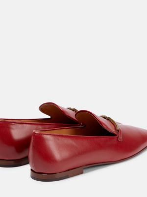 Pantofi loafer din piele Tod's roșu