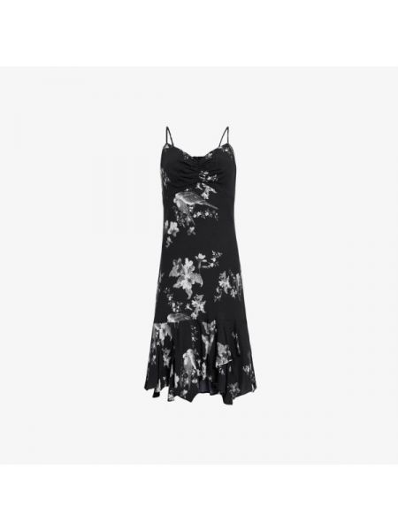 Платье мини в цветочек с принтом Allsaints черное