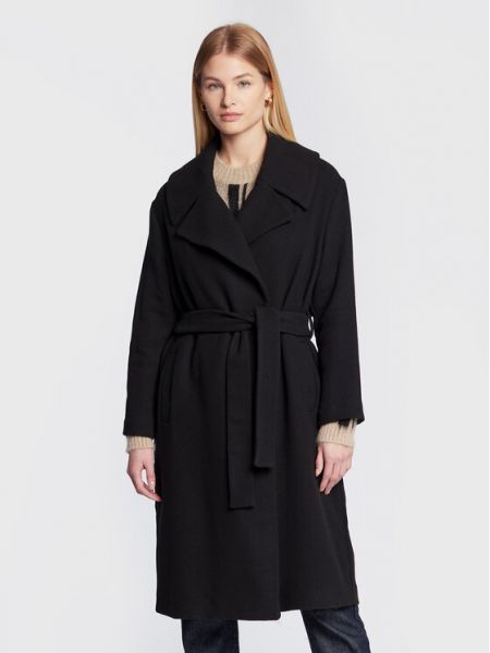 Czarny płaszcz Sisley
