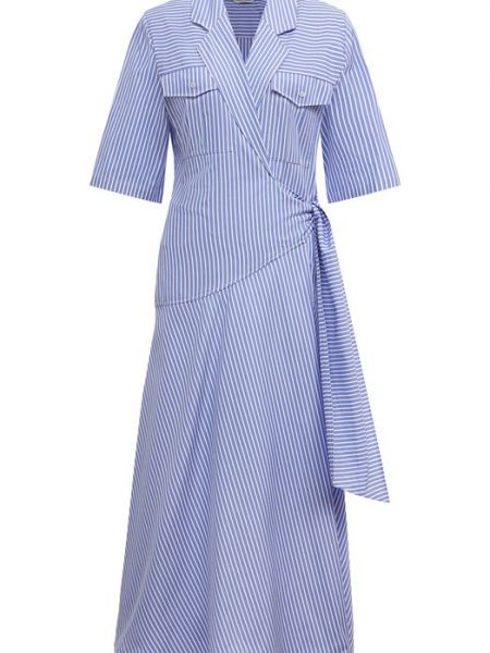 Хлопковое платье Msgm голубое