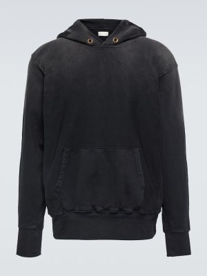 Pamučna hoodie s kapuljačom od jersey Les Tien crna