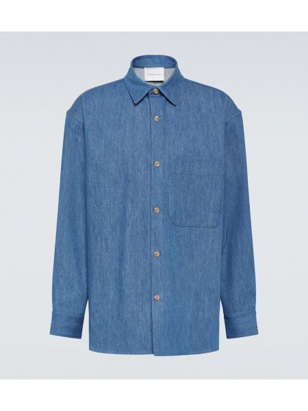 Oversize džinsa krekls King & Tuckfield zils