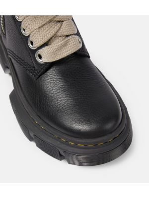 Čipkované kožené členkové topánky Rick Owens čierna