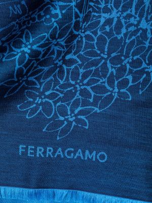Šátek s potiskem Ferragamo modrý