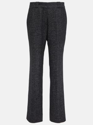 Pantaloni cu picior drept cu talie înaltă de lână Blazã© Milano negru
