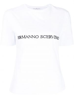 Raštuotas marškinėliai Ermanno Scervino balta