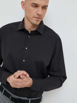 Bavlněné slim fit tričko Seidensticker černé