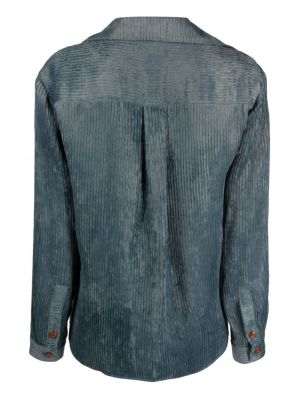 Cord bluse mit v-ausschnitt Alysi blau