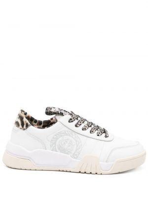 Sneakers με ρίγες τίγρη Just Cavalli λευκό