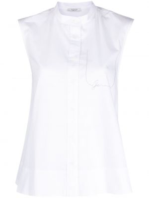 Krekls bez piedurknēm ar kristāliem Peserico balts