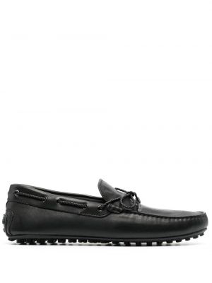 Bőr masnis loafer Tod's fekete