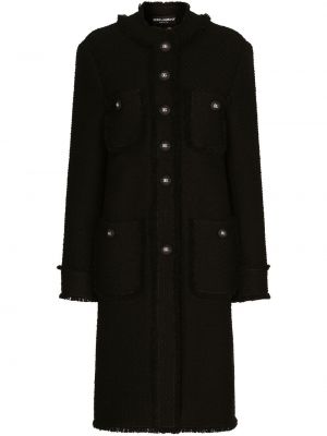Παλτό με κουμπιά tweed Dolce & Gabbana μαύρο